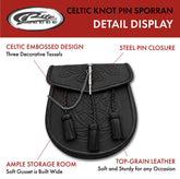 Sporran with adjustable chain and belt for secure fit